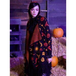 Her Universe Disney Hocus Pocus Dani Hooded Fringe Cardigan Sz Medium Halloween